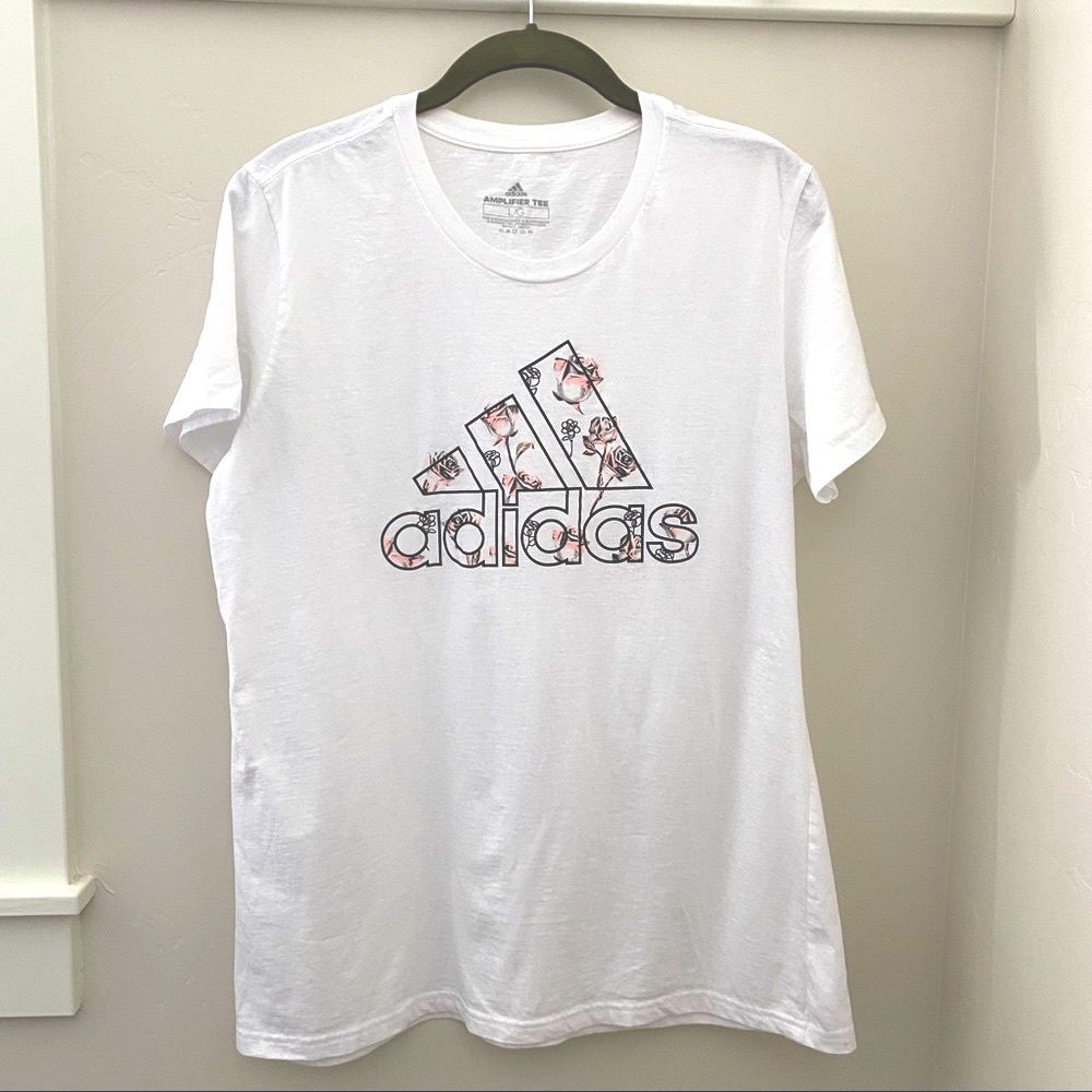 NWOT Adidas Rose Logo Amplifier Tee, L
